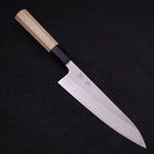 Gyuto White Steel #1 Polished Buffalo Magnolia Handle 180mm (7”)-[Musashi]-[Japanese-Kitchen-Knives]