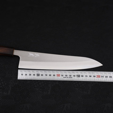 Gyuto White Steel #1 Polished Sumi Urushi Handle 210mm (8.3”)-[Musashi]-[Japanese-Kitchen-Knives]