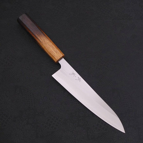 Gyuto White Steel #1 Polished Yaki Urushi Handle 180mm (7”)-[Musashi]-[Japanese-Kitchen-Knives]