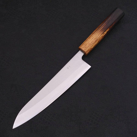 Gyuto White Steel #1 Polished Yaki Urushi Handle 210mm (8.3”)-[Musashi]-[Japanese-Kitchen-Knives]