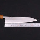 Gyuto White Steel #1 Polished Yaki Urushi Handle 240mm (9.4”)-[Musashi]-[Japanese-Kitchen-Knives]