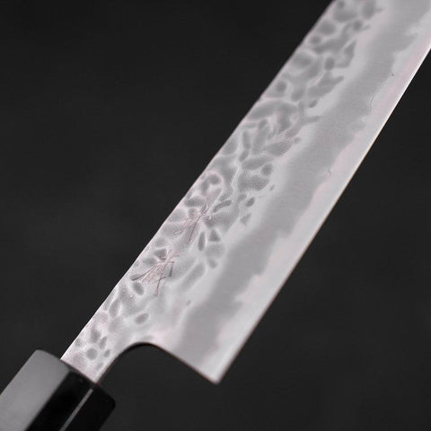 Gyuto White Steel #1 Stainless Clad Tsuchime Buffalo Teak Handle 180mm (7”)-[Musashi]-[Japanese-Kitchen-Knives]