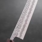 Gyuto White Steel #1 Stainless Clad Tsuchime Purple Urushi Handle 240mm (9.4”)-[Musashi]-[Japanese-Kitchen-Knives]