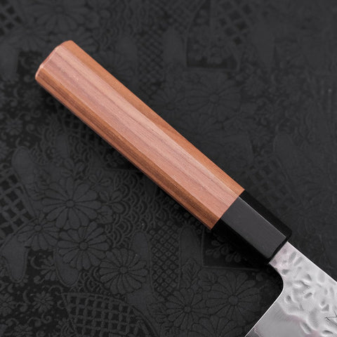 Gyuto White Steel #1 Stainless Clad Tsuchime Walnut Handle 240mm (9.4”)-[Musashi]-[Japanese-Kitchen-Knives]