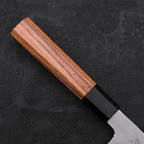 Gyuto White Steel #2 Kasumi Buffalo Teak Handle 210mm (8.3”)-[Musashi]-[Japanese-Kitchen-Knives]