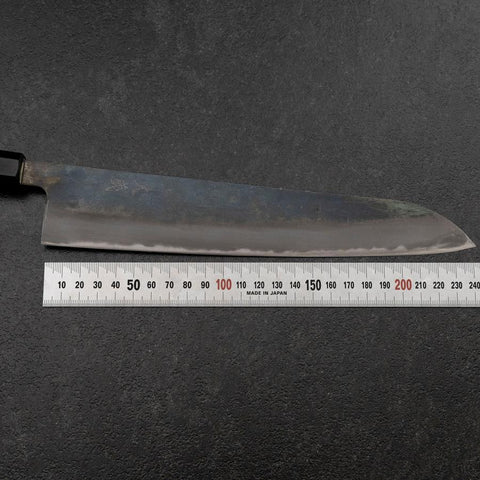 Gyuto White Steel #2 Kurouchi Buffalo Magnolia Handle 240mm (9.4”)-[Musashi]-[Japanese-Kitchen-Knives]