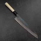 Gyuto White Steel #2 Kurouchi Buffalo Magnolia Handle 240mm (9.4”)-[Musashi]-[Japanese-Kitchen-Knives]