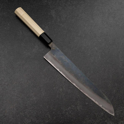 Gyuto White Steel #2 Kurouchi Buffalo Magnolia Handle 240mm (9.4”)-[Musashi]-[Japanese-Kitchen-Knives]