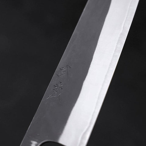 Gyuto White Steel #2 Kurouchi Stainless Clad Ebony Handle 210mm (8.3”)-[Musashi]-[Japanese-Kitchen-Knives]