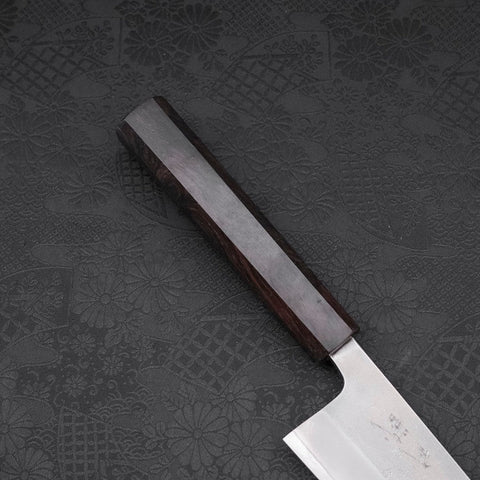 Gyuto White Steel #2 Nashiji Ebony Handle 210mm (8.3”)-[Musashi]-[Japanese-Kitchen-Knives]