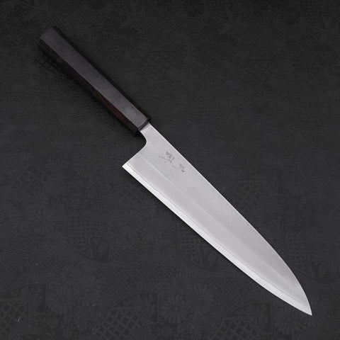 Gyuto White Steel #2 Nashiji Ebony Handle 210mm (8.3”)-[Musashi]-[Japanese-Kitchen-Knives]