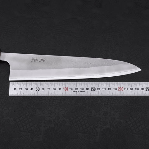 Gyuto White Steel #2 Nashiji Ebony Handle 240mm (9.4”)-[Musashi]-[Japanese-Kitchen-Knives]
