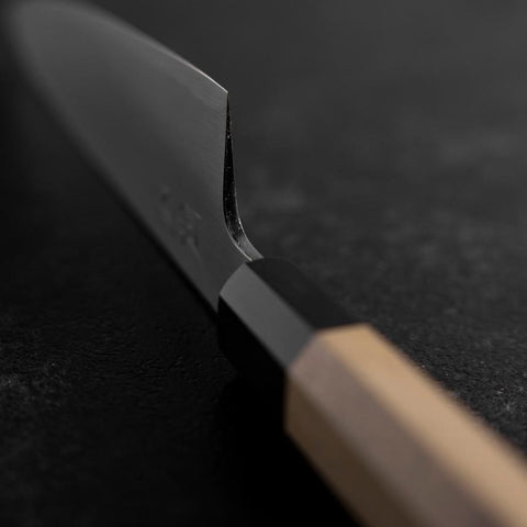 Gyuto White Steel #2 Polished Buffalo Magnolia Handle 165mm (6.5”)-[Musashi]-[Japanese-Kitchen-Knives]