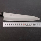 Gyuto White Steel #2 Stainless Clad Polished Western Black Handle 180mm (7”)-[Musashi]-[Japanese-Kitchen-Knives]