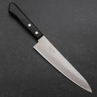 Gyuto White Steel #2 Stainless Clad Polished Western Black Handle 180mm (7”)-[Musashi]-[Japanese-Kitchen-Knives]