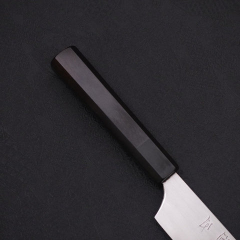 Gyuto White Steel #2 Super Polished Buffalo Ebony Handle 190mm (7.5”)-[Musashi]-[Japanese-Kitchen-Knives]