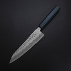 Gyuto White Steel #2 Tsuchime Dark Blue Urushi Handle 180mm (7”)-[Musashi]-[Japanese-Kitchen-Knives]