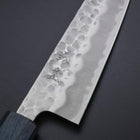 Gyuto White Steel #2 Tsuchime Dark Blue Urushi Handle 180mm (7”)-[Musashi]-[Japanese-Kitchen-Knives]
