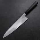 Gyuto White Steel #3 Mirror Honyaki Buffalo Ebony Handle-[Musashi]-[Japanese-Kitchen-Knives]