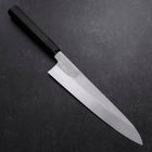 Gyuto White Steel #3 Mirror Honyaki Buffalo Ebony Handle-[Musashi]-[Japanese-Kitchen-Knives]