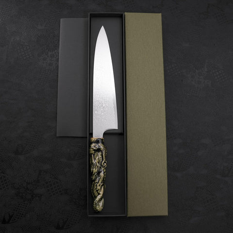 Gyuto ZA-18 Damascus Ceramics Dragon Handle 210mm (8.3”)-[Musashi]-[Japanese-Kitchen-Knives]