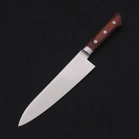 Gyuto knife AUS-8 Polished Western Mahogany Handle 180mm (7”)-[Musashi]-[Japanese-Kitchen-Knives]
