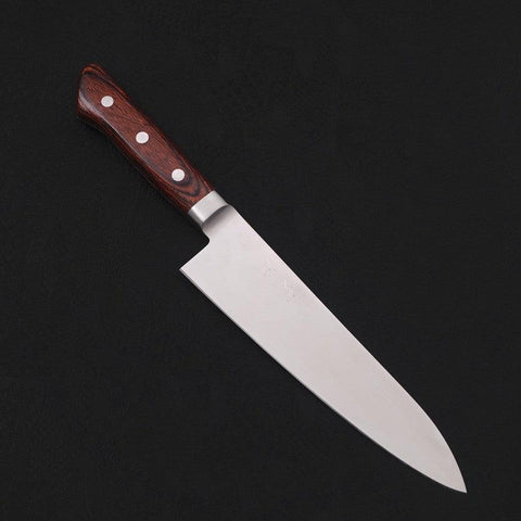 Gyuto knife AUS-8 Polished Western Mahogany Handle 180mm (7”)-[Musashi]-[Japanese-Kitchen-Knives]