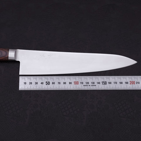 Gyuto knife AUS-8 Polished Western Mahogany Handle 210mm (8.3”)-[Musashi]-[Japanese-Kitchen-Knives]