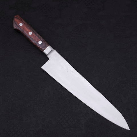 Gyuto knife AUS-8 Polished Western Mahogany Handle 210mm (8.3”)-[Musashi]-[Japanese-Kitchen-Knives]