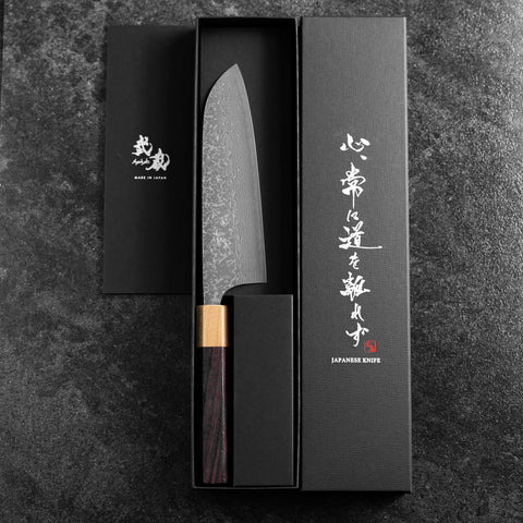 Santoku SPG-Strix Damascus Shitan Handle 165mm (6.5”)