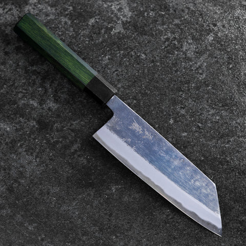 Bunka Stainless Clad Blue Super Kurouchi Green Urushi Handle 170mm (6.7”)