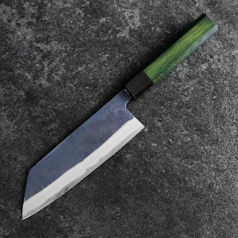 Bunka Stainless Clad Blue Super Kurouchi Green Urushi Handle 170mm (6.7”)
