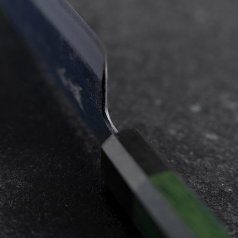 Bunka Stainless Clad Blue Super Kurouchi Green Urushi Handle 170mm (6.7”)