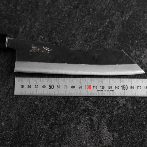 Hakata Blue Steel #2 Kurouchi Buffalo Ebony Handle 180mm (7”)-[Musashi]-[Japanese-Kitchen-Knives]