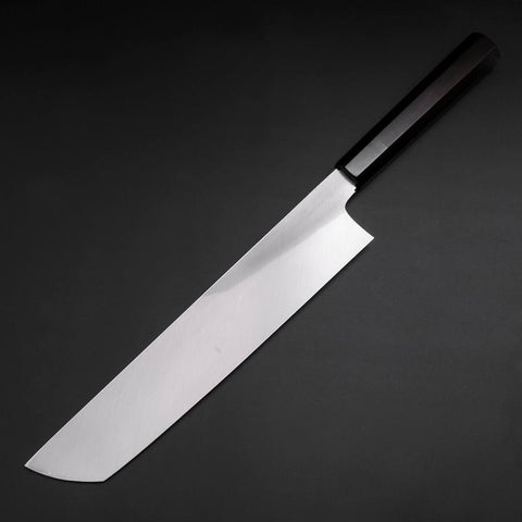 Hamokiri(Honekiri) White Steel #2 Kasumi Buffalo Ebony Handle 300mm (11.8”)-[Musashi]-[Japanese-Kitchen-Knives]