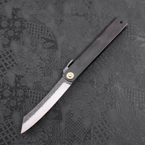 Higonokami Aogami 120mm Black Kurouchi Tsuchime (4.7”)-[Musashi]-[Japanese-Kitchen-Knives]