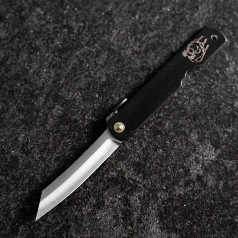 Higonokami Aogami Eto Hitsuji 80mm Black (3.1”)-[Musashi]-[Japanese-Kitchen-Knives]