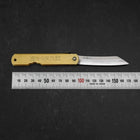 Higonokami Aogami Eto Inoshishi 80mm Brass (3.1”)-[Musashi]-[Japanese-Kitchen-Knives]