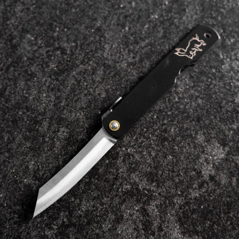 Higonokami Aogami Eto Usagi 80mm Black (3.1”)-[Musashi]-[Japanese-Kitchen-Knives]