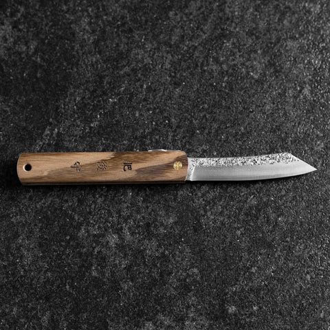 Higonokami VG-10 Tsuchime Natural Wood 100mm (3.9”)-[Musashi]-[Japanese-Kitchen-Knives]