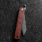 Higonokami VG-10 Tsuchime Red Natural Wood 100mm (3.9”)-[Musashi]-[Japanese-Kitchen-Knives]
