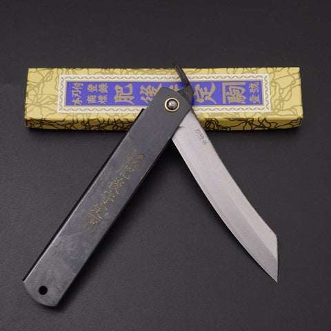 Higonokami Yasukihagane 120mm Black (4.7”)-[Musashi]-[Japanese-Kitchen-Knives]