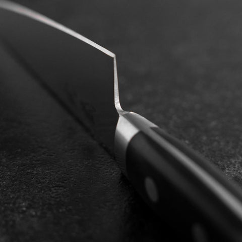 Honesuki Boning Knife Molybdenum Western Black Handle 150mm (5.9”)-[Musashi]-[Japanese-Kitchen-Knives]