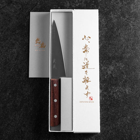 Honesuki Boning Knife SLD Western Brown Handle 150mm (5.9”)-[Musashi]-[Japanese-Kitchen-Knives]