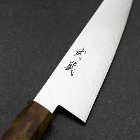Honesuki VG-10 Damascus Yellow Birch Handle 150mm (5.9”)-[Musashi]-[Japanese-Kitchen-Knives]