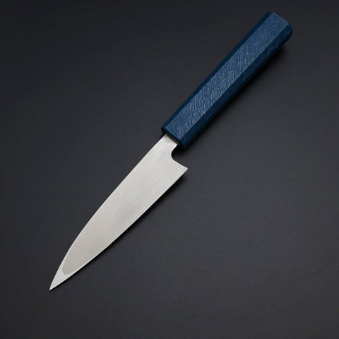 Kaisaki VG-10 Nashiji Blue Urushi Handle 120mm (4.7”)-[Musashi]-[Japanese-Kitchen-Knives]