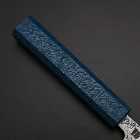 Kaisaki VG-10 Nashiji Blue Urushi Handle 120mm (4.7”)-[Musashi]-[Japanese-Kitchen-Knives]