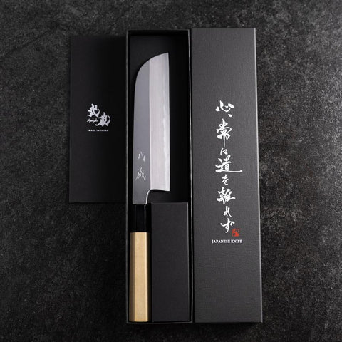 Kama Usuba White Steel #3 Kasumi Buffalo Magnolia Handle 165mm (6.5”)-[Musashi]-[Japanese-Kitchen-Knives]