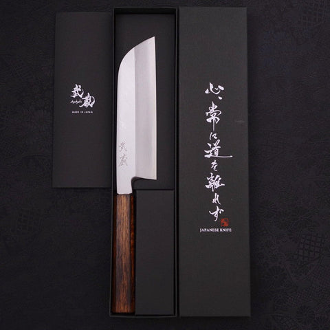 Kama Usuba(Kansai) Blue Steel #2 Kasumi Sumi Urushi Handle 180mm (7”)-[Musashi]-[Japanese-Kitchen-Knives]