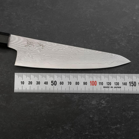 Kengata Petty VG-10 Damascus Ashwood Handle 145mm (5.7”)-[Musashi]-[Japanese-Kitchen-Knives]